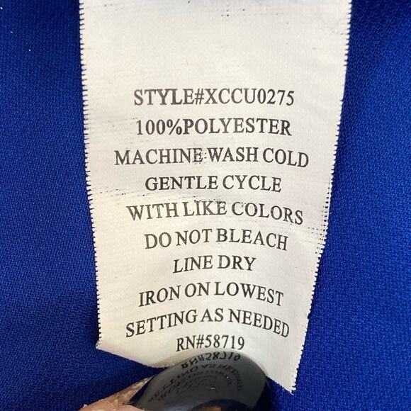 NY Collection blue crepe blouse women’s oversize small loose fit button up top - Picture 6 of 7